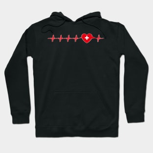 Swiss heartbeat flag Hoodie